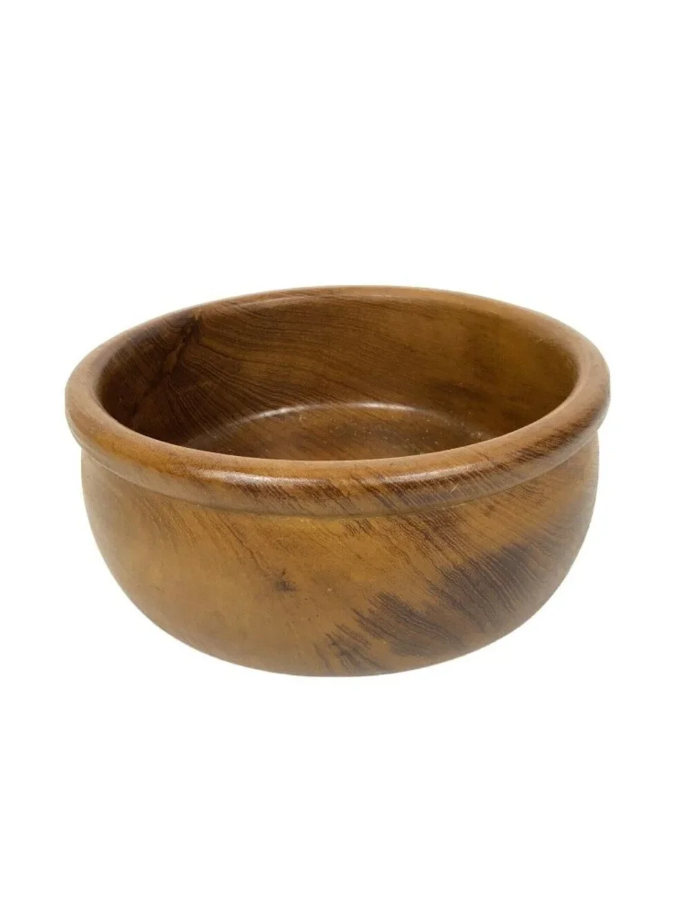 Decorative Wood Fruit Bowl Medium Brown 9.5 inch Diameter Farmhouse Boho Style